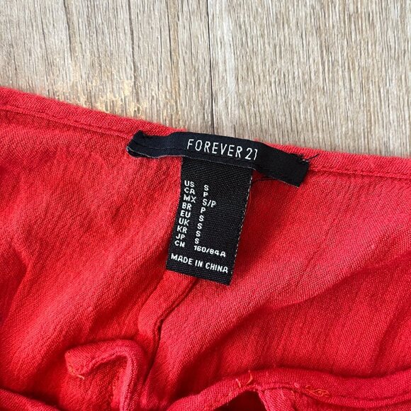 Womens Forever 21 Dark Orange Cropped Blouse - S - Picture 8 of 8